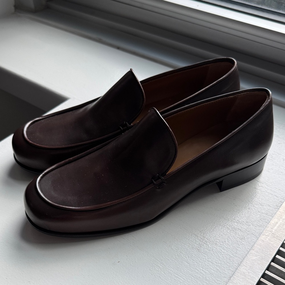 The Row Flynn Leather Loafers 37